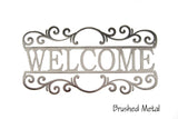 Welcome Swirls Sign CC Metal Design 