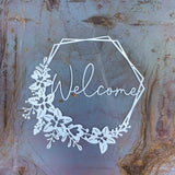 Welcome Sign Floral Welcome Wreath CC Metal Design 