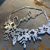 Nursery Name Metal Flower Wreath CC Metal Design 