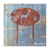 Beware of Dog Garden Sign CC Metal Design 