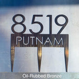 Stainless Steel Metal Address Sign with Stake Address Signs CC Metal Design 