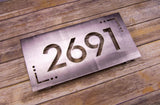 Mid-Century Modern Metal Address Sign for House CC Metal Design 