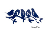 Perched Birds Address Sign CC Metal Design 