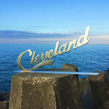 Cleveland Script on Stand CC Metal Design 