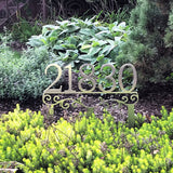 Address Swirls on Lawn Stakes Address Signs CC Metal Design 