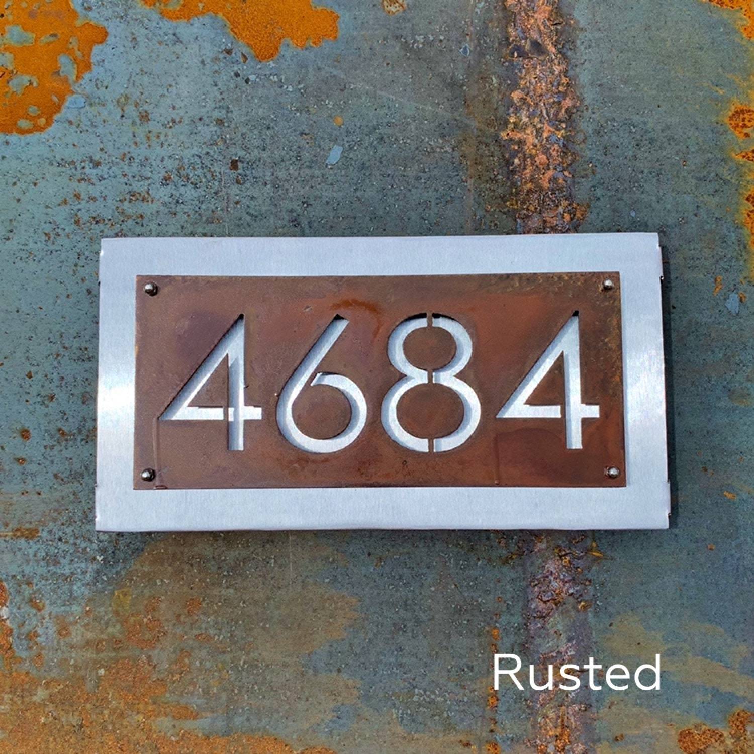Mid-Century Modern Metal Address Sign for house – CC Metal Design