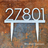 Stainless Steel Address Sign with Stakes CC Metal Design 
