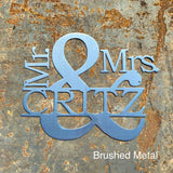 Personalized Mr. & Mrs. Monogram Steel Spilt Sign CC Metal Design 