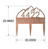 Mountain Address Sign with Stakes CC Metal Design 
