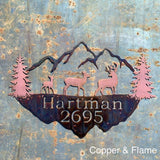 Mountain Address Sign | Mountain Last Name Sign | Metal House Numbers | Rustic Address Sign | Log Cabin Sign CC Metal Design 
