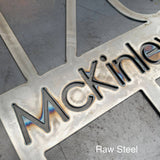 Mountain Address Sign with Stakes CC Metal Design 