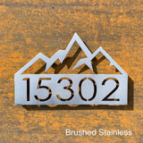 Modern Mountain Address Sign CC Metal Design 