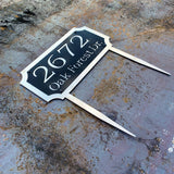 Stainless Steel Address Sign with Stakes- Multi-Piece Construction CC Metal Design 