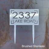 Stainless Steel Address Sign with Stakes | Custom Address Sign | Yard Address Sign CC Metal Design 