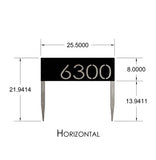 Modern Steel Address Sign with Stakes CC Metal Design 