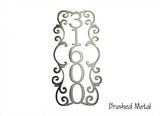 Vertical Address Swirls Sign CC Metal Design 